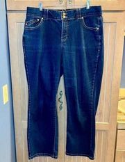 Lane Bryant Straight Leg Stretchy Dark Wash Jeans Size 16 Petitie