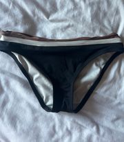 black + brown bikini bottoms