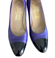 Salvatore Ferragamo vtg 80’s purple black heels