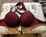 Maroon Push Up Bikini Top