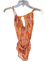 Garnet Hill High Neck Batik Print One Piece Swimsuit 2