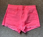 Hot Pink High Waisted Shorts