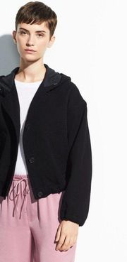 Vince Black Hooded Cotton Jacket