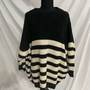 Zara Striped Oversized Sweater - Size Medium