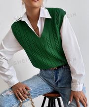 dark green sweater vest