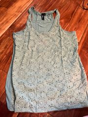 Women’s  Blue Lace Tank Top. Size Xl