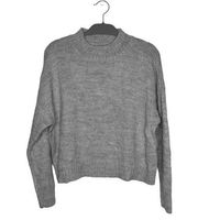 Lucky Brand Womens Gray Crew Neck Long Sleeve Ribbed Trim Pullover Sweater Large