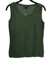 Lafayette 148 green and copper metallic tank mesh tank size XS