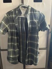 Short Sleeve Plaid Button Up