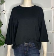 Who What Wear Black Exaggerated Ruffle Sleeve Top Size Medium