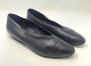 Eileen Fisher Black Leather Pointed Toe Ballet Wedge Flats Size US 7.5