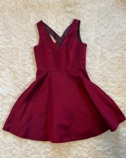 Red Wine Fit And Flare Dress