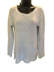 ROXY Heathered Gray Knit Scoop Neck Sweater - size Medium