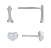 Giani Bernini 2-Pc Heart & Arrow Stud Earrings in Silver MSRP $60 NWT