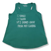 Black Matter Top Size 2X Tank Top Graphic Print "2 Drinks Away From Not Caring"