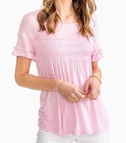 NWT southern tide audrey pink blouse ruffle medium