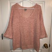 Chico’s Chunky Knit Peachy Pink Pullover Sweater, Womens Size 2 Or Large