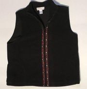 Susan Graver - embroidered black sleeveless vest - size large!