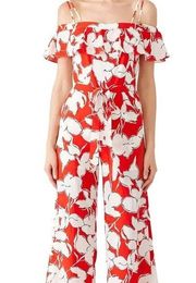 J.O.A. Red Floral Jumpsuit