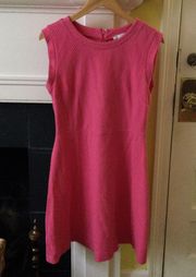 Pink Sleeveless Basketweave Fit & Flare Dress - Sz 8