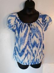 INC blue/white tie dye blouse