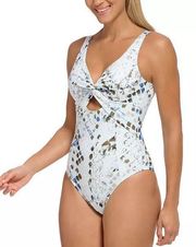 Women's Peek-a-Boo Twist One-Piece Swimsuit Size 8