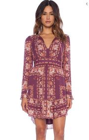 Free People Bridgette Mini Dress Bohemian Floral Print Mini Size S