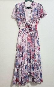 Lane Bryant | floral ruffle hi low dress