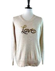 Westport Dressbarn Sweater Soft Knit Love Oatmeal Gold Love Women’s Size Medium