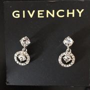 New Givenchy Drop Earrings w Crystals