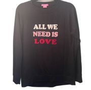 Isaac Mizrahi All We Need Is Love Sweatshirt Size Small