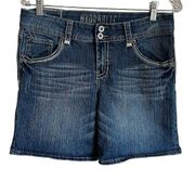 Hydraulic Thick Stitch Denim Shorts