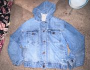 Cisono Hooded Jean Jacket With Feax Fur Lining 