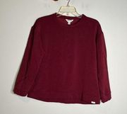 🌺 Orvis burgundy fleece pullover sweatshirt