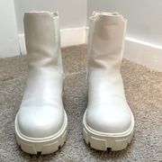 ASOS Glamorous chunky chelsea boots in cream Size 4/37