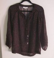 I. R. O.  Sheer Blouse with Leather Tie 36 / S