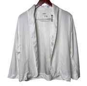 Ba&sh Sugar Satin-trimmed Crepe Open Jacket Ecru sz XS