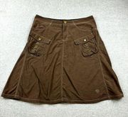 Mountain Hardwear Skirt Womens Size 4 Brown Nylon Outdoor Hiking Y2K Knee Length