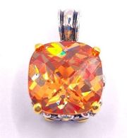 NWT Orange square crystal pendant