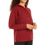 NWT Ideology Burgundy Quilted Zip Sweater