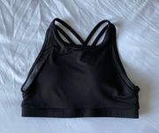 Black Sports Bra With Mesh Panels