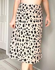 Socialite Animal Print Silky Midi Skirt