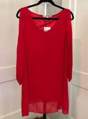 Wallflower nwt size xl red dress with sheer open arms