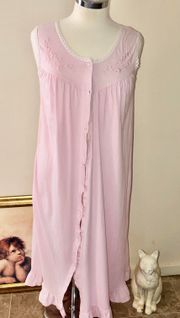 Vintage NICOLE baby pink maxi Nightgown Large