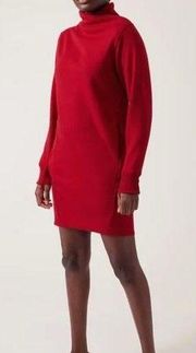 Cozy Karma Mockneck Dress in red