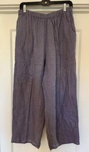 Flax 100% Linen Wide Leg Cropped Pants Size M (relaxed summer sustainable)