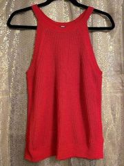 Sleeveless Crewneck Sweater Tank Top Rococo Red, M, NWOT