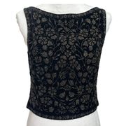 Tadashi Shoji Vintage Embellished Top Sleeveless Floral Womens Size Medium