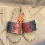 Juicy Couture Rainbow Sparkle Slides - NWT