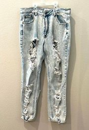 Almost Famous Ultra Distressed Denim Straight Jeans | Size 13